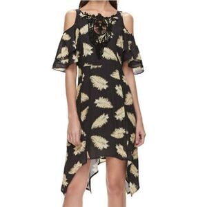 Disney Beauty and the Beast Dress L Black Emma Watson Off Shoulder SharkBite Hem